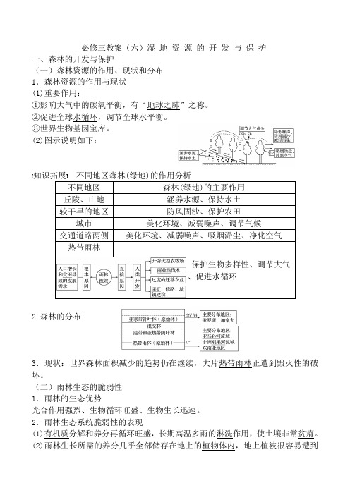 必修三教案(六)湿地资源的开发与保护