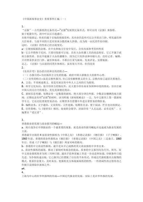 中国新闻事业史重要事件汇编[1]