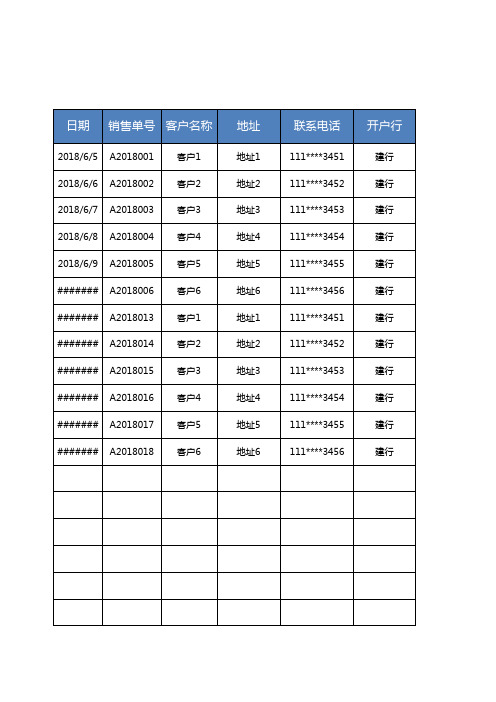 【财务必备表格】企业发票信息登记表