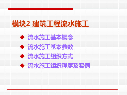 建筑施工组织 第五版 模块2  流水施工基本原理