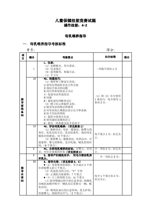 操作2(母乳喂养指导)