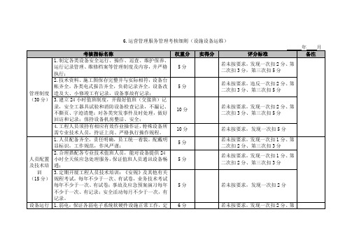 运营管理服务管理考核细则(设施设备运维)