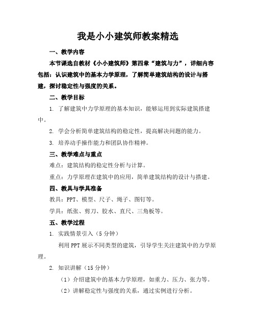 我是小小建筑师教案精选