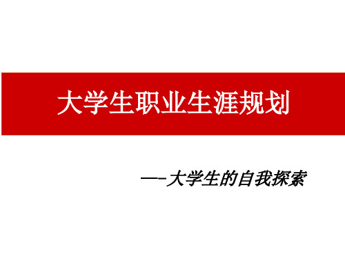 大学生职业生涯规划—自我认知PPT课件