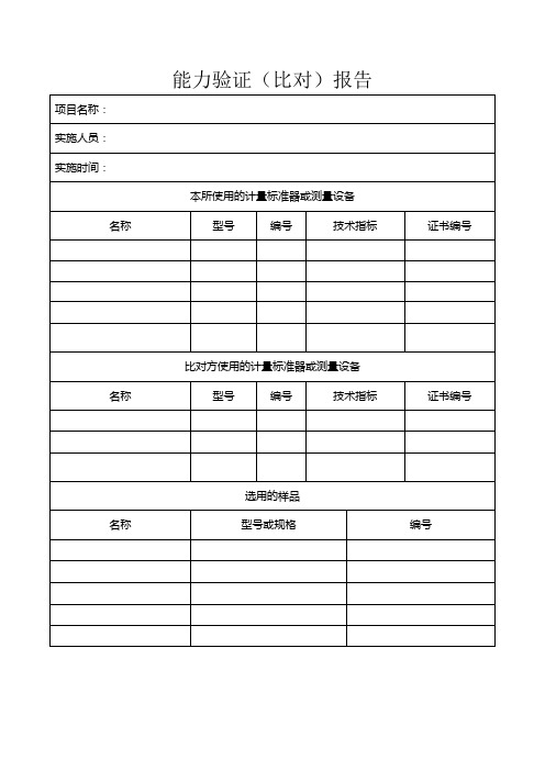 实验室能力验证报告模板