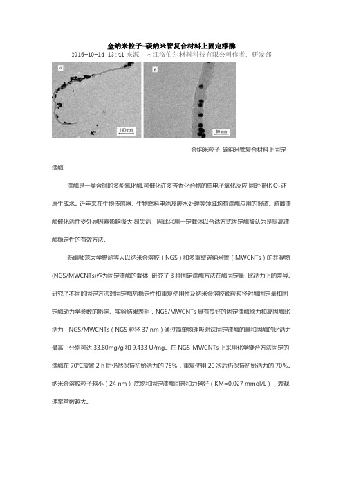 金纳米粒子-碳纳米管复合材料上固定漆酶