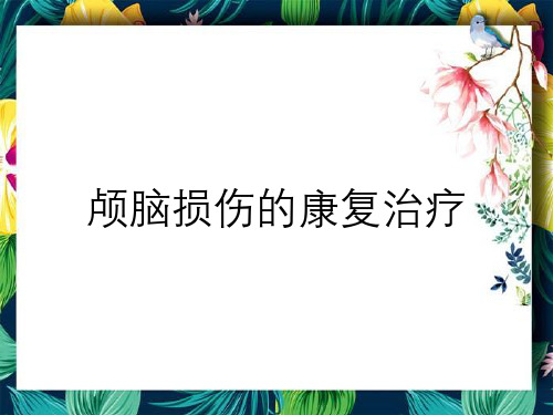 颅脑损伤的康复治疗