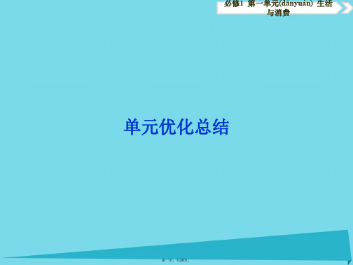 优化方案高考政治总复习第一单元单元优化总结课件(必修1)