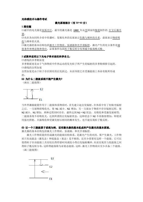 2014光传感技术与器件考试 题目与答案