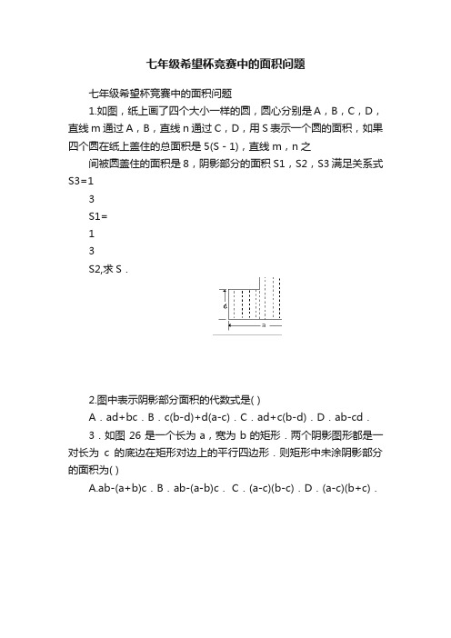 七年级希望杯竞赛中的面积问题