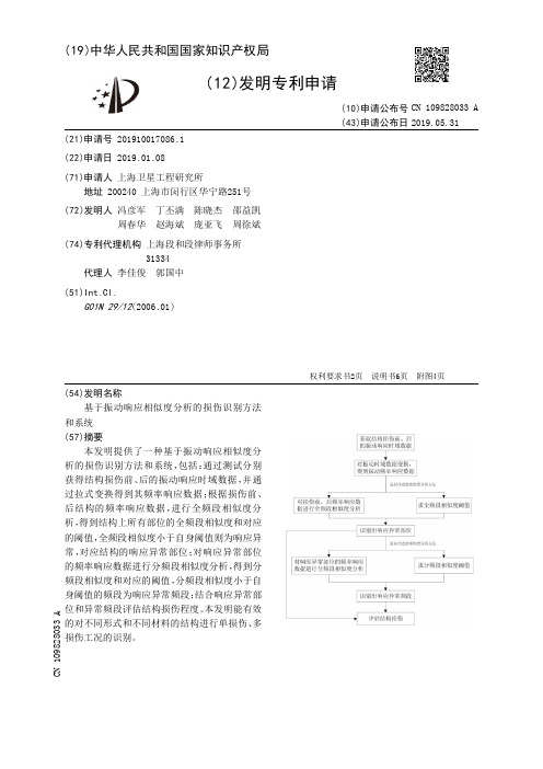 【CN109828033A】基于振动响应相似度分析的损伤识别方法和系统【专利】