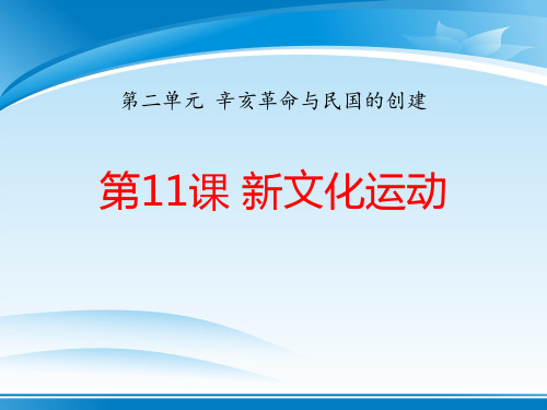 《新文化运动》辛亥革命与民国的创建PPT课件