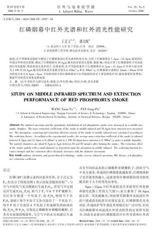 红磷烟幕中红外光谱和红外消光性能研究