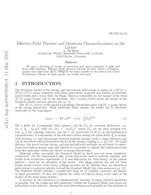 Effective Field Theories and Quantum Chromodynamics on the Lattice