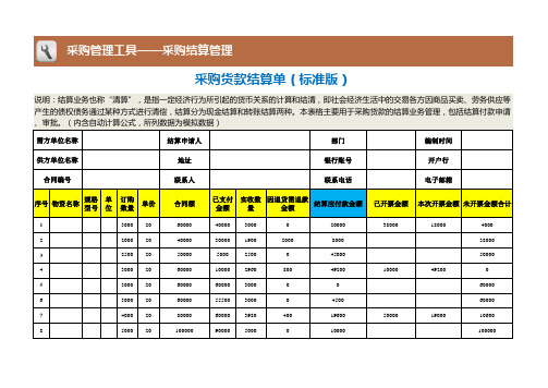 采购货款结算单(标准版)