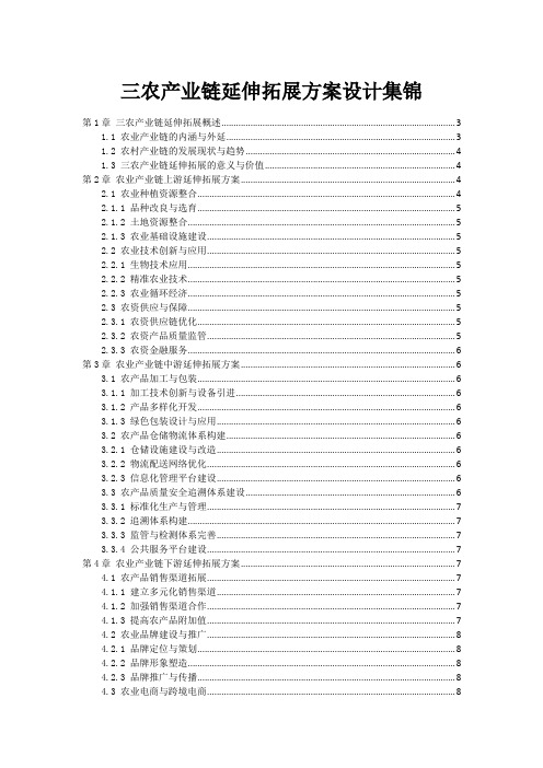 三农产业链延伸拓展方案设计集锦