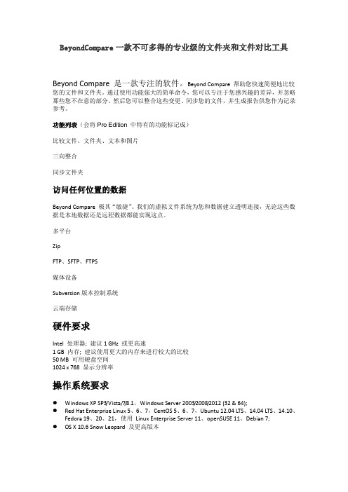 BeyondCompare——专业级文件夹和文件对比工具