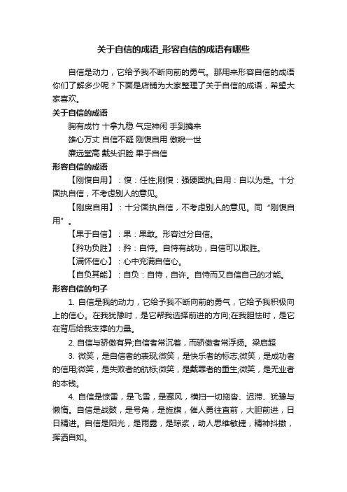 关于自信的成语_形容自信的成语有哪些