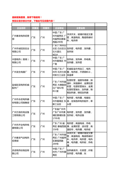 新版广东省广州电热圈工商企业公司商家名录名单联系方式大全69家