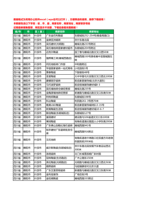 2020新版四川省德阳市什邡市陶瓷工商企业公司商家名录名单联系电话号码地址大全37家