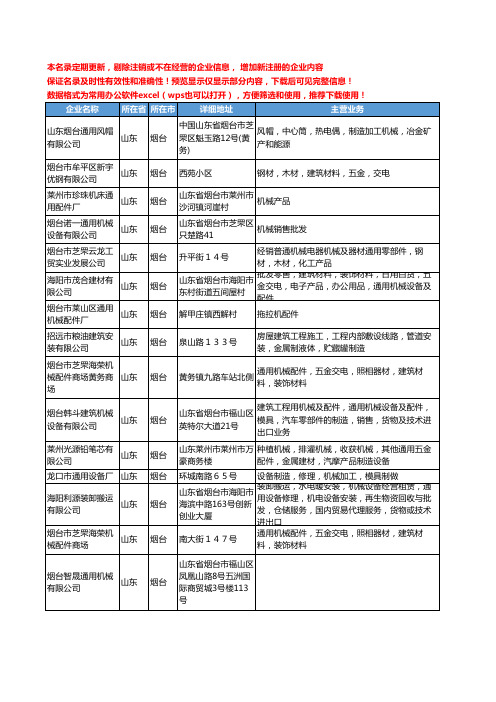 新版山东省烟台通用机械工商企业公司商家名录名单联系方式大全121家