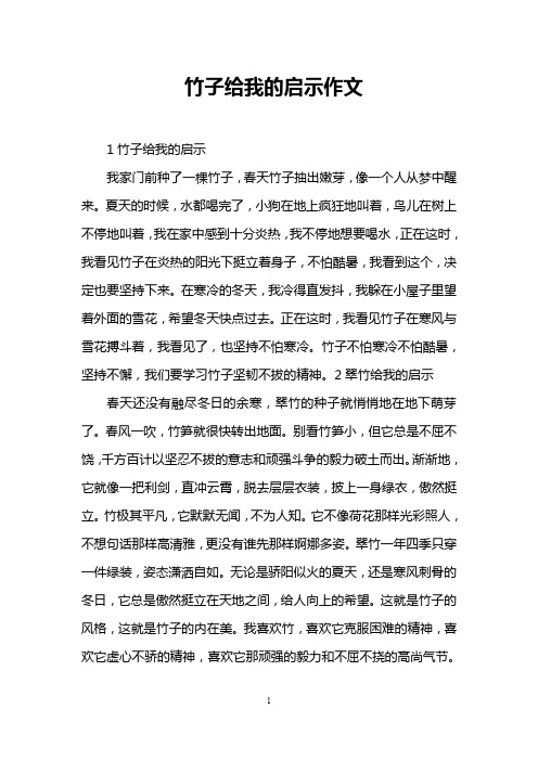 竹子给我的启示作文