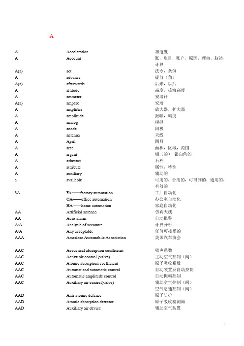 英汉汽车缩略语词典