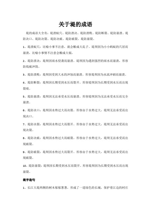 关于堤的成语