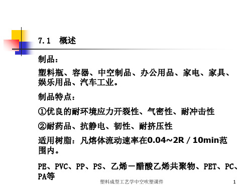 塑料成型工艺学中空吹塑课件