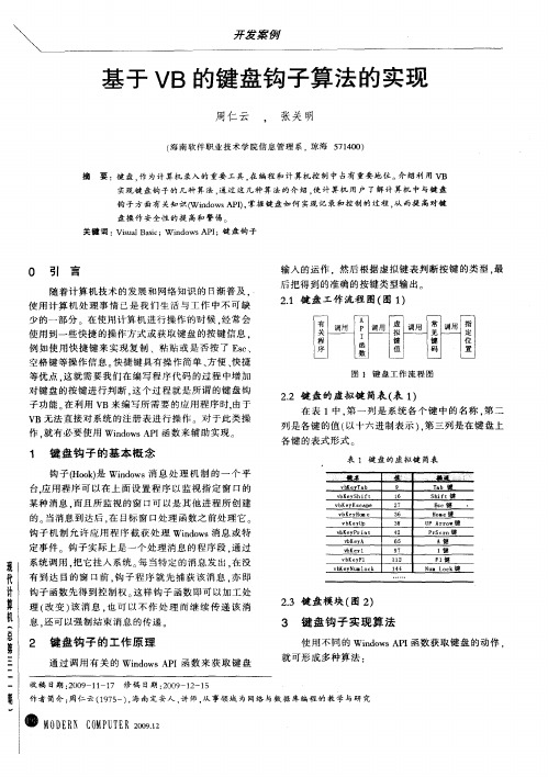 基于VB的键盘钩子算法的实现