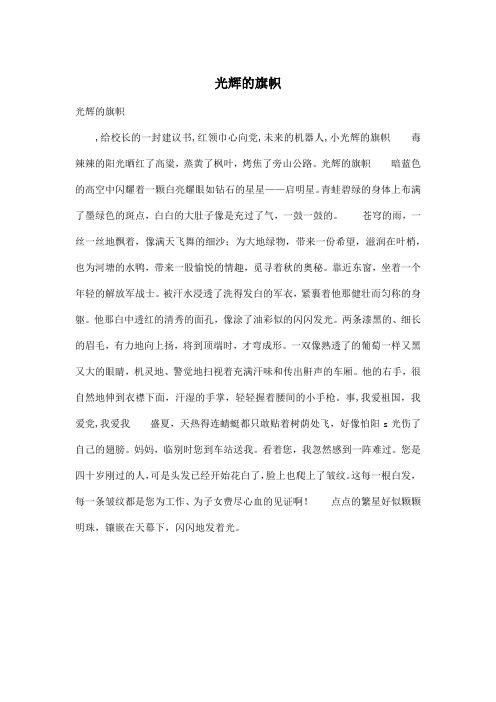 光辉的旗帜_初中初一作文500字