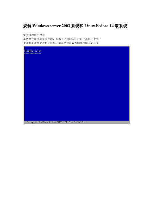 安装Windows server 2003和Linux Fedora 14双系统