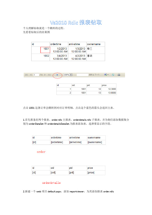 vs2010 rdlc报表钻取