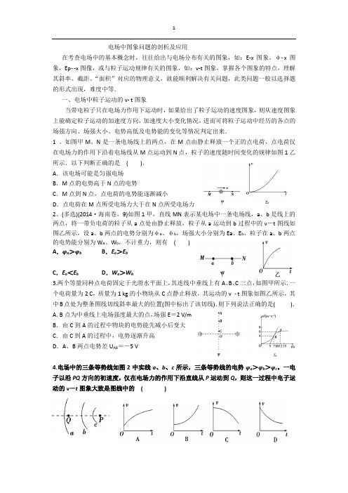 专题五、电场中图象问题的剖析及应用