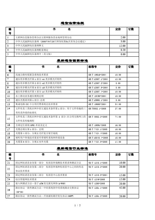 最新通信国家标准