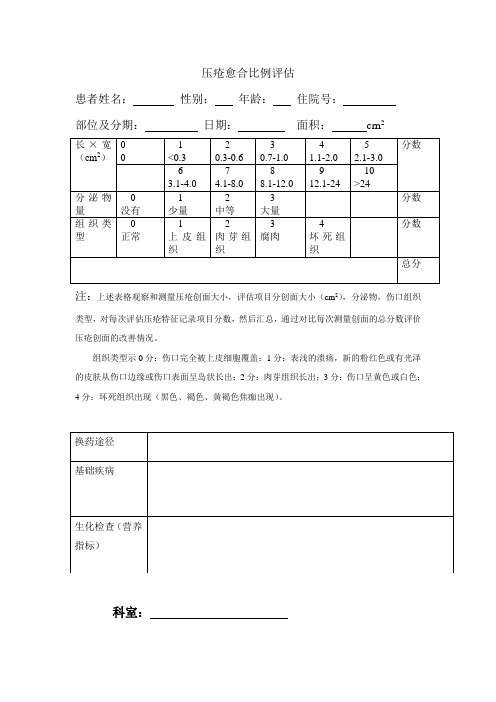 压疮愈合比例评估