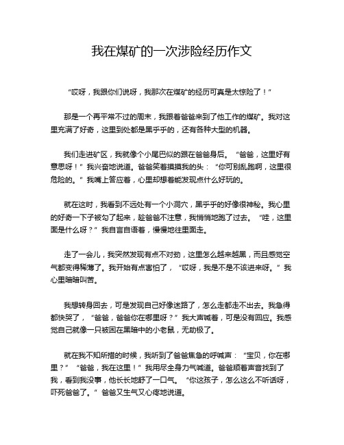 我在煤矿的一次涉险经历作文