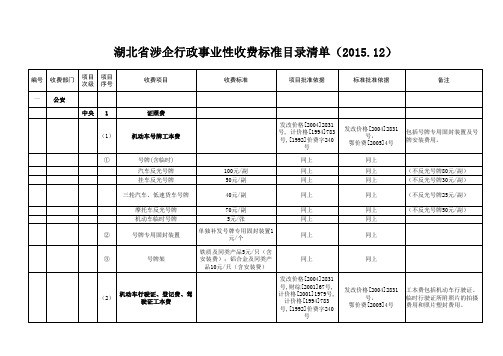 行政事业性收费