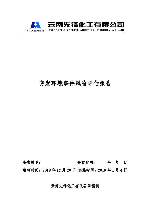 突发环境事件风险评价报告