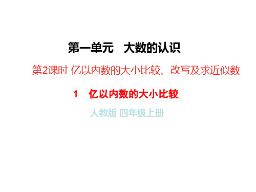 人教版四年级上册数学第一单元1亿以内数的大小比较课件