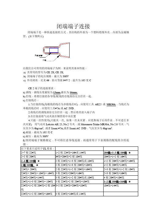 闭端端子连接