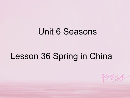 七年级英语下册Unit6SeasonsLesson36SpringinChina课件2(新版)冀教版