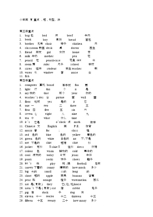 小学英语总复习单词短语句型语法总汇.docx