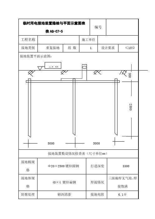 AQC临时用电接地装置隐检与平面示意图