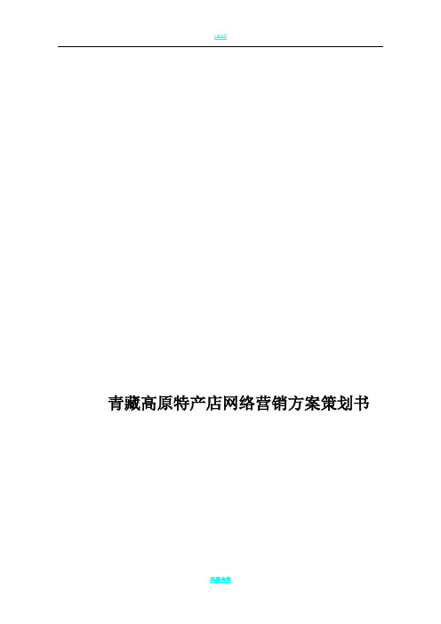 青藏高原特产店网络营销方案