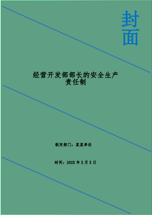 经营开发部部长的安全生产责任制