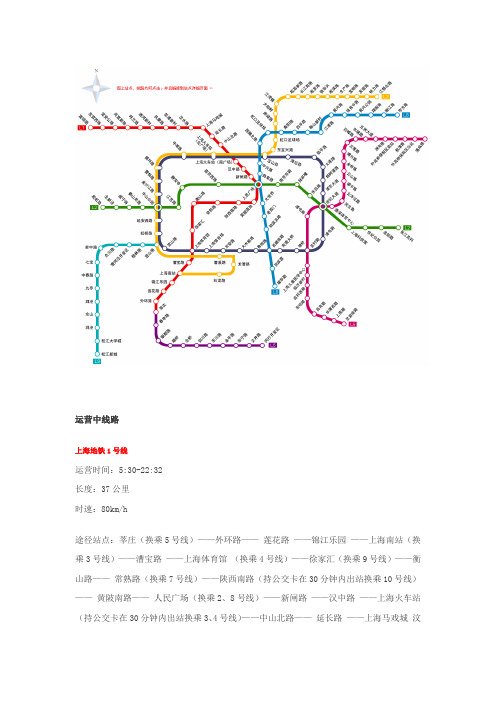 上海地铁线路(最新2011年)