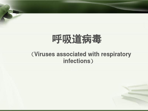 医学微生物学教学课件：20-呼吸道病毒