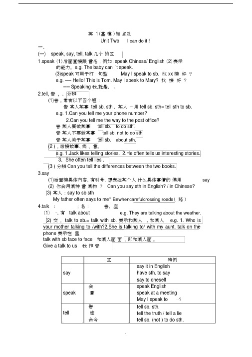 (完整版)英语1(基础模块)第2版-unit-2-知识点及练习,推荐文档.docx