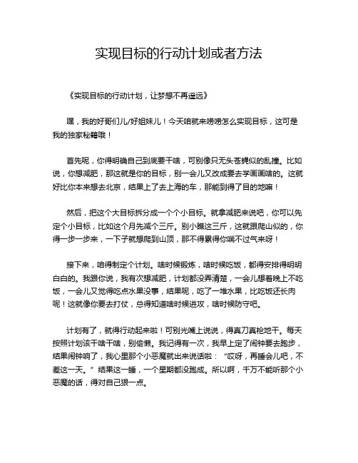 实现目标的行动计划或者方法